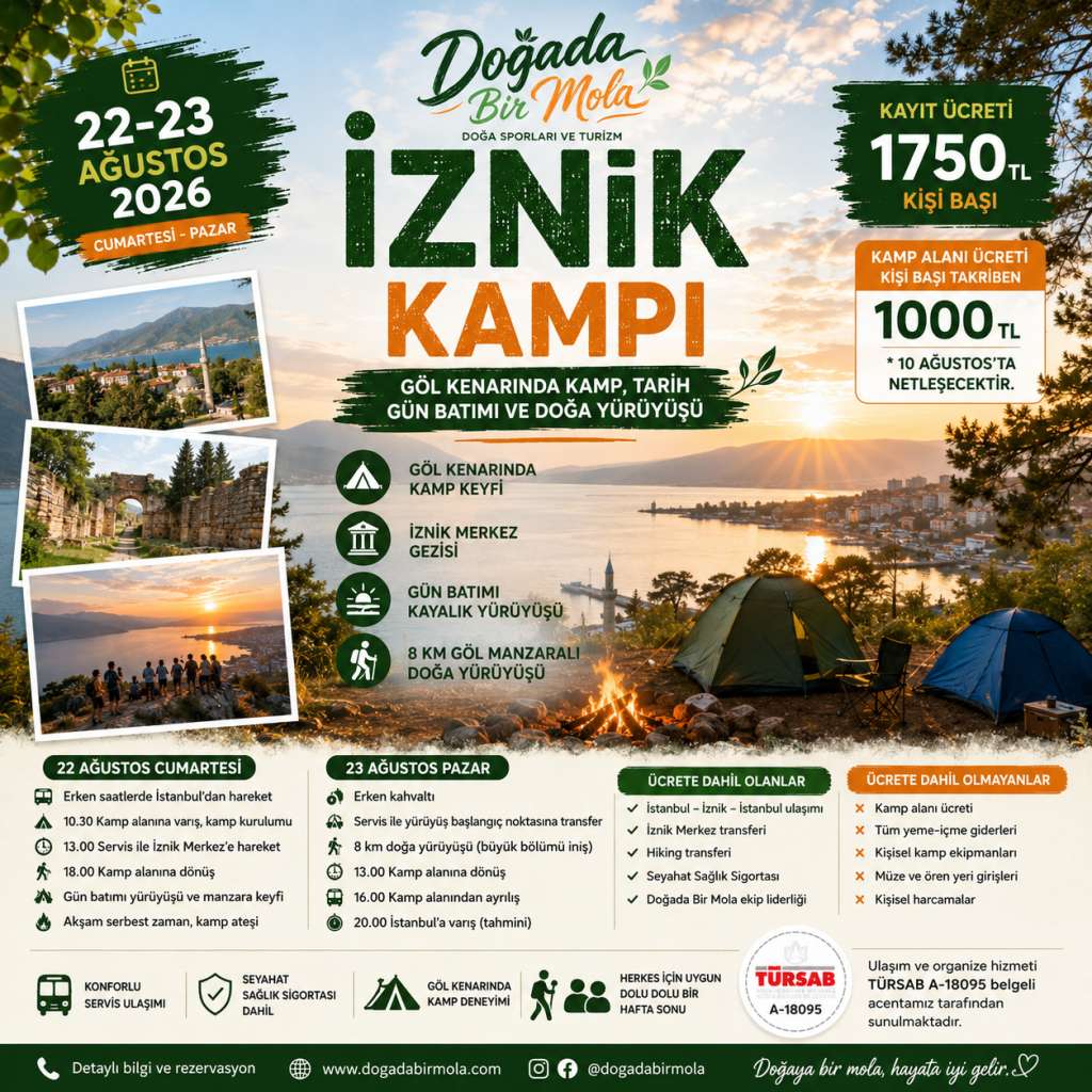 3/4 Ekim Haftasonu İznik Kampı
